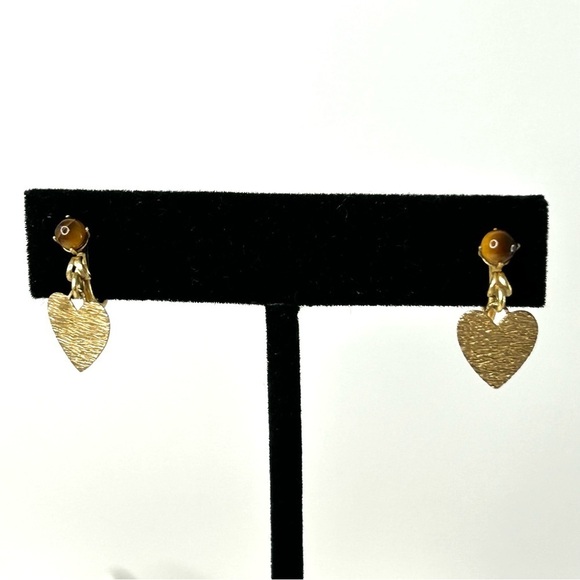 Vintage DCE Screw-back Earrings 14k GF With Tigers-eye Stone - Picture 6 of 8